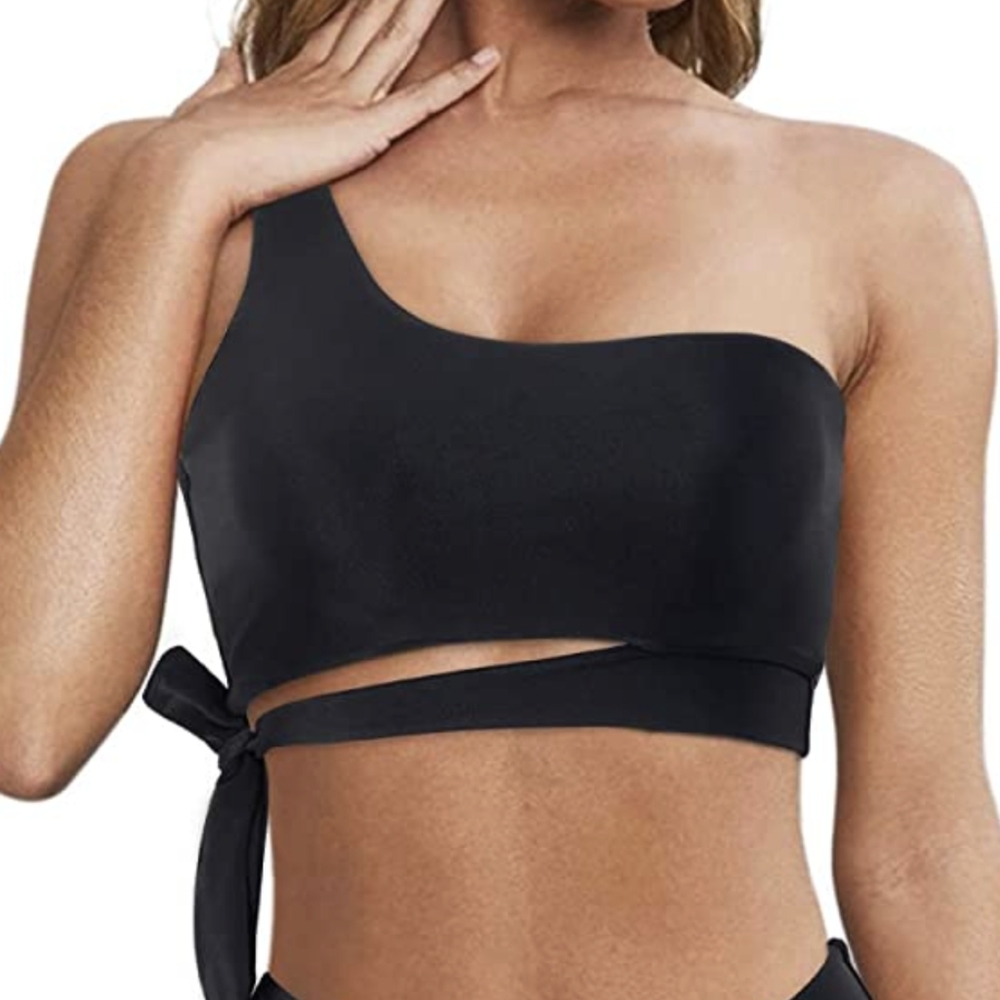 Mooslover Black One Shoulder Bikini Top M 🖤✨